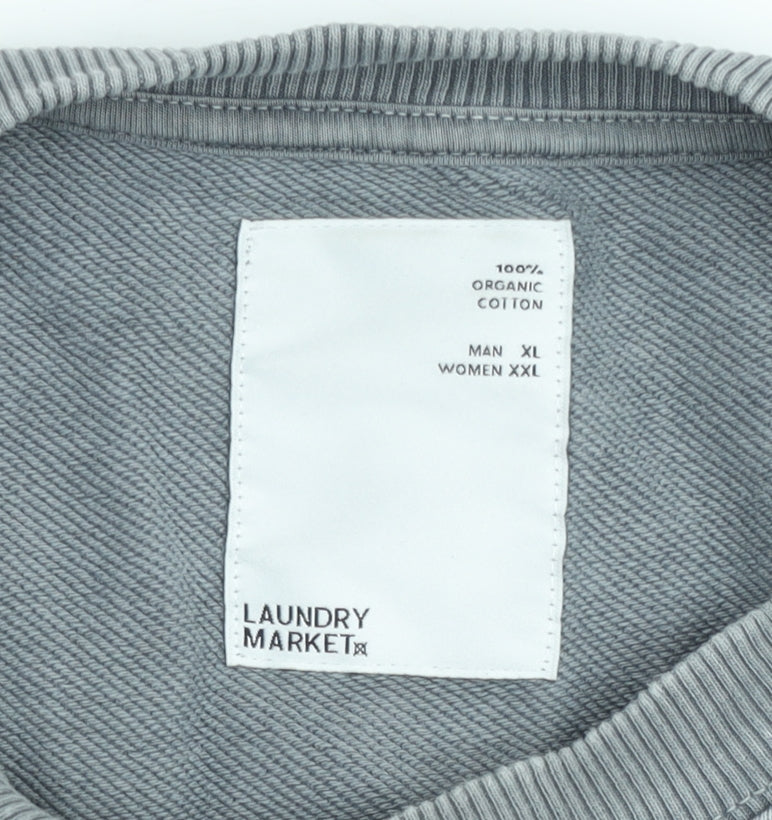 Laundry Market Men's Grey XL Crew Neck Cotton Sweatshirt