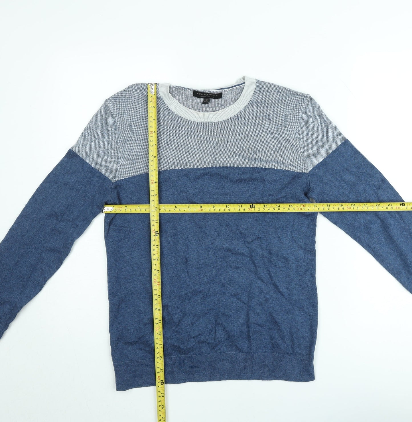 Banana Republic Men's Blue Small Pullover Sweatshirt Knit Crew Neck