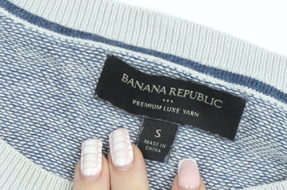 Banana Republic Men's Blue Small Pullover Sweatshirt Knit Crew Neck