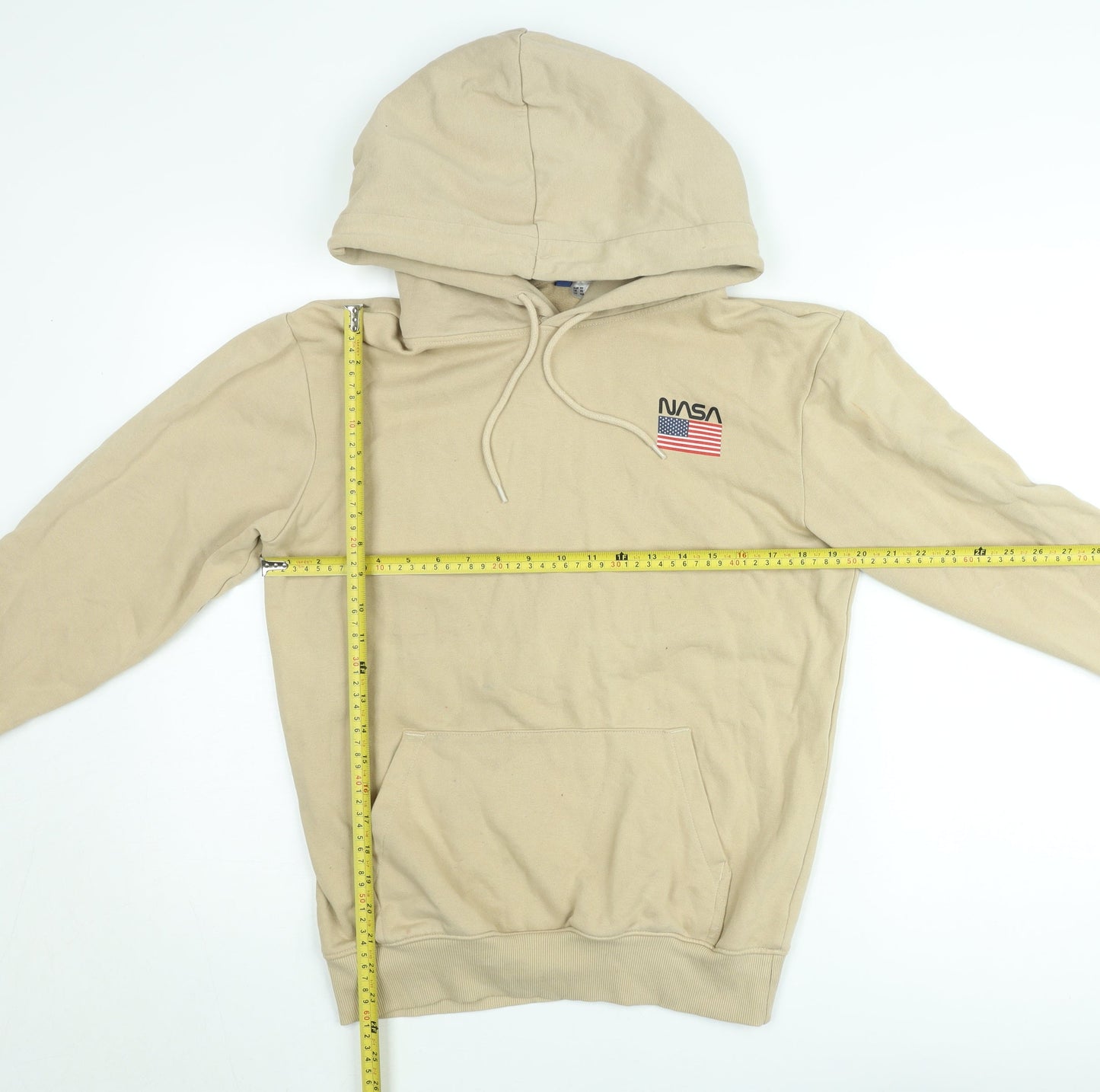 H&M Divided Women's Beige NASA Hoodie XS - Cotton Pullover Sweatshirt