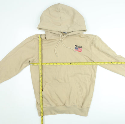 H&M Divided Women's Beige NASA Hoodie XS - Cotton Pullover Sweatshirt