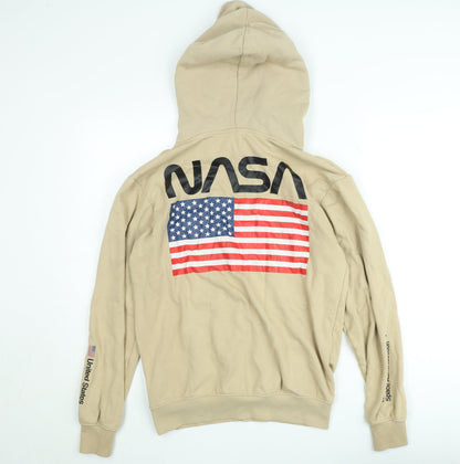 H&M Divided Women's Beige NASA Hoodie XS - Cotton Pullover Sweatshirt
