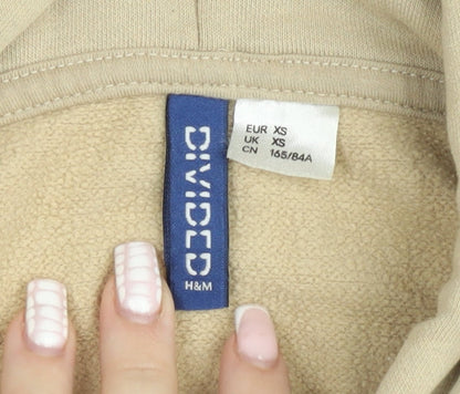 H&M Divided Women's Beige NASA Hoodie XS - Cotton Pullover Sweatshirt