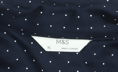 Marks and Spencer Womens Blue Polka Dot Belted Coatigan XL