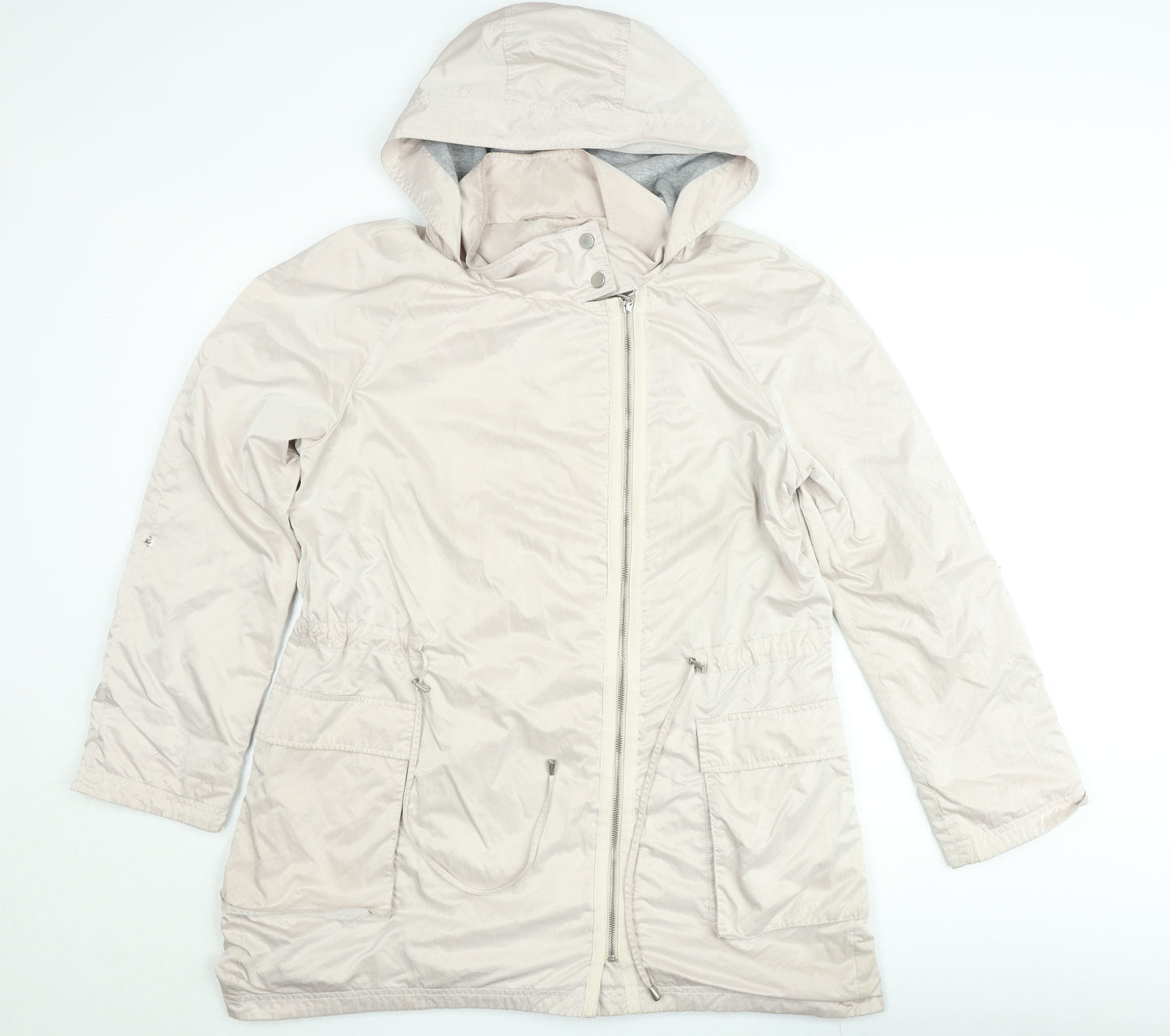 Laura Ashley Women’s Beige Hooded Mid-Length Parka Coat Size 14