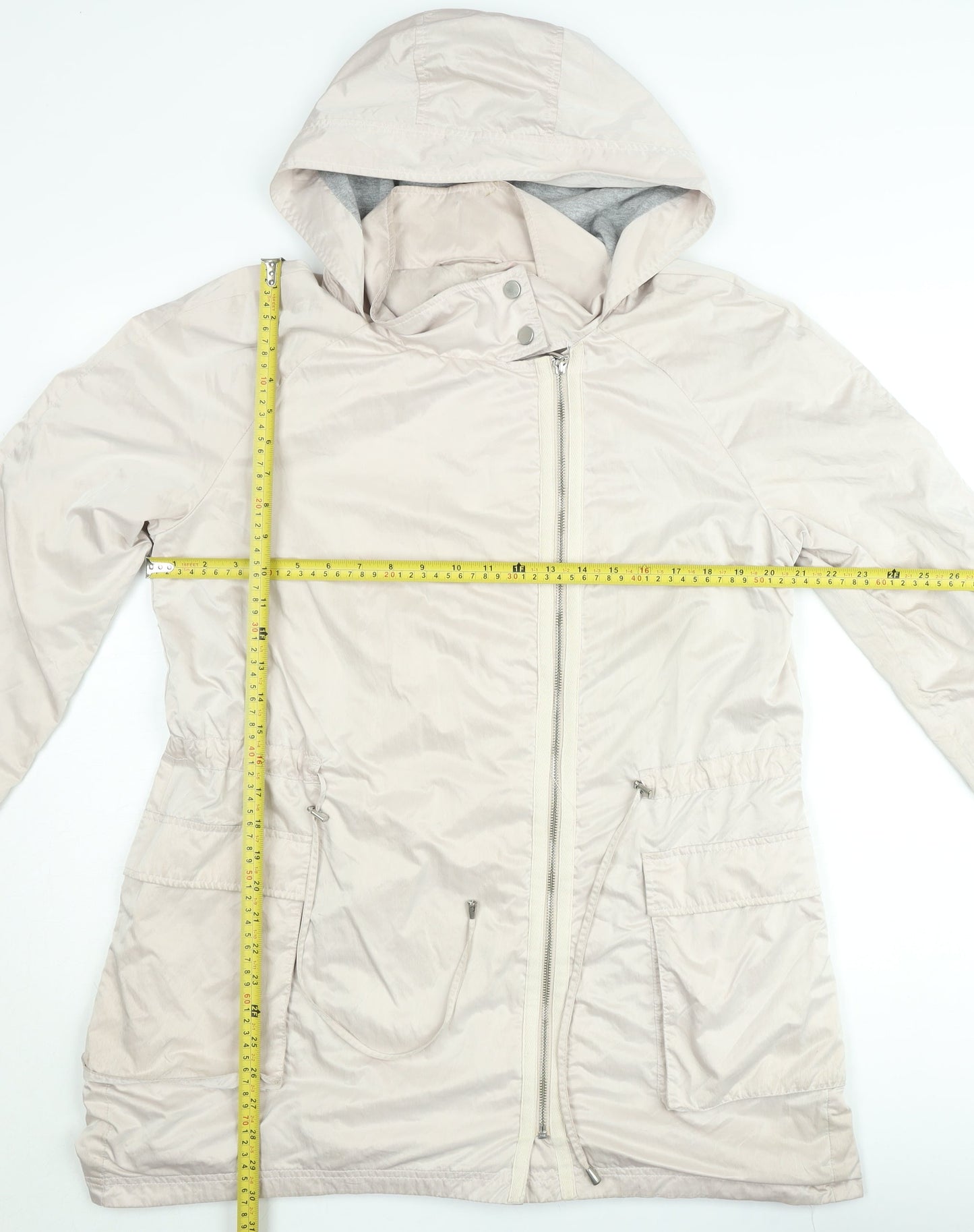Laura Ashley Women’s Beige Hooded Mid-Length Parka Coat Size 14