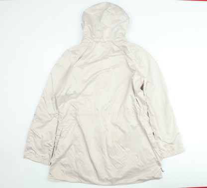 Laura Ashley Women’s Beige Hooded Mid-Length Parka Coat Size 14