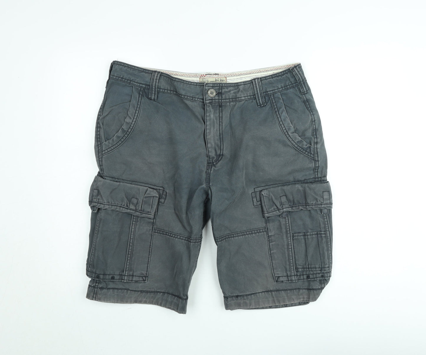 Fat Face Men's Grey Cotton Cargo Shorts Size 36 Regular Casual Outdoor