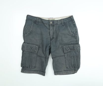Fat Face Men's Grey Cotton Cargo Shorts Size 36 Regular Casual Outdoor
