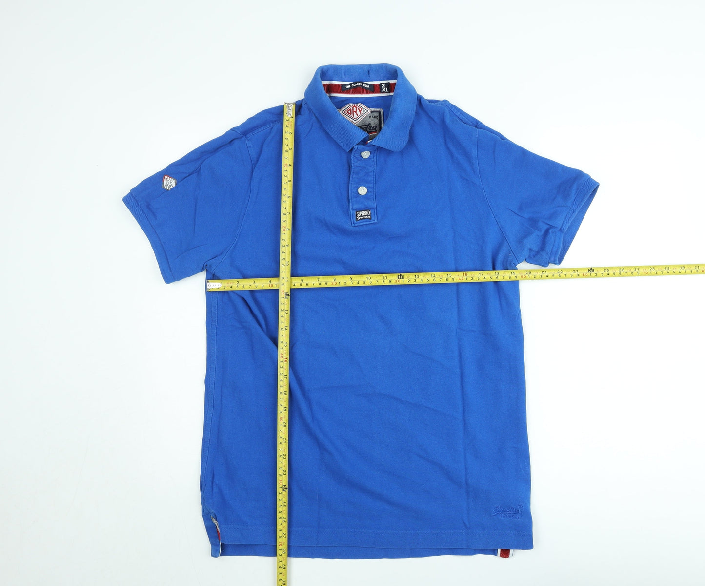 Superdry Men's Blue 2XL Classic Polo Shirt Cotton Regular Fit