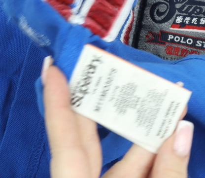 Superdry Men's Blue 2XL Classic Polo Shirt Cotton Regular Fit