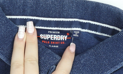 Superdry Men’s Blue Cotton Polo Shirt XL Short Sleeve Casual