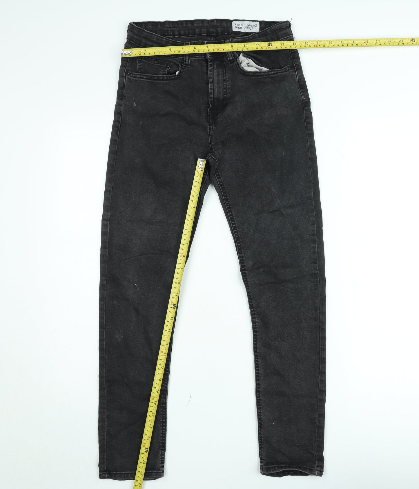 Denim Co. Women's Black Skinny Jeans Size 12 High Rise Stretch 30L