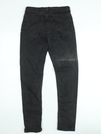 Denim Co. Women's Black Skinny Jeans Size 12 High Rise Stretch 30L