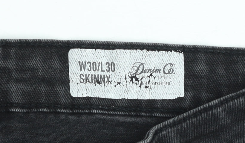Denim Co. Women's Black Skinny Jeans Size 12 High Rise Stretch 30L
