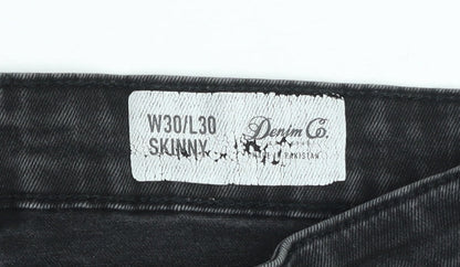 Denim Co. Women's Black Skinny Jeans Size 12 High Rise Stretch 30L