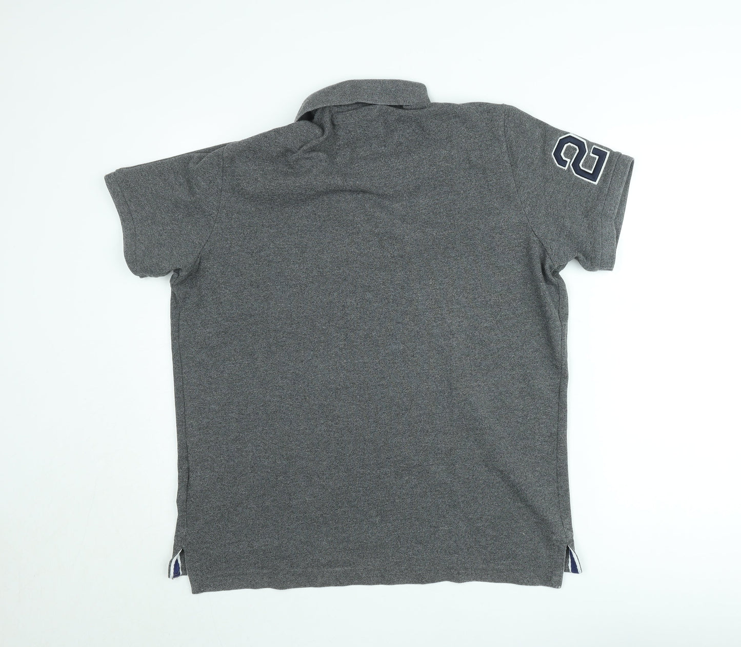 Superdry Men's Grey Classic Pique Polo Shirt 2XL Emboss Logo
