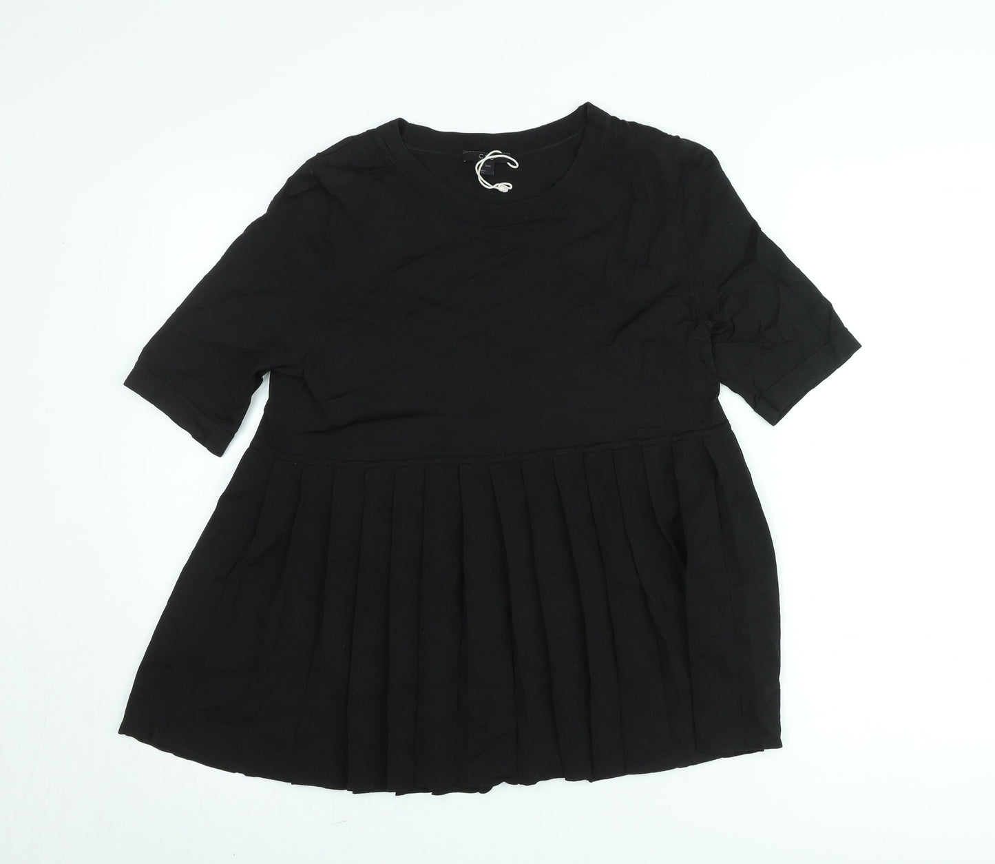 COS Women Black Short Pleated Shift Dress Size S