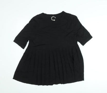 COS Women Black Short Pleated Shift Dress Size S