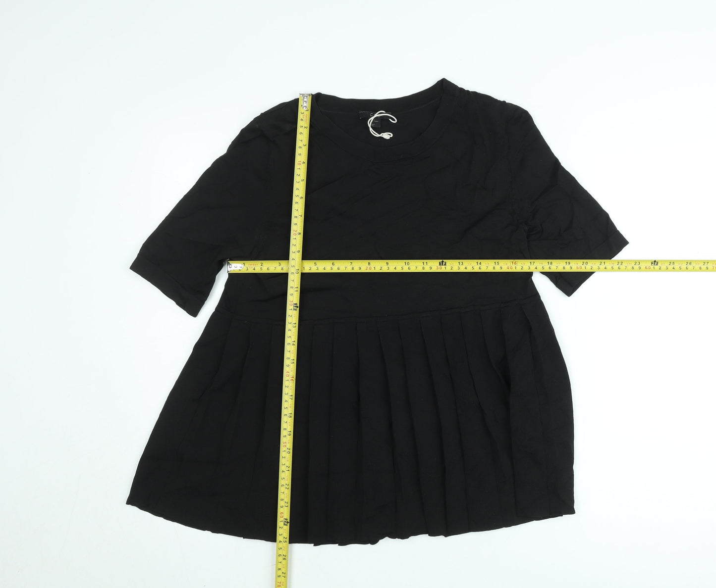 COS Women Black Short Pleated Shift Dress Size S