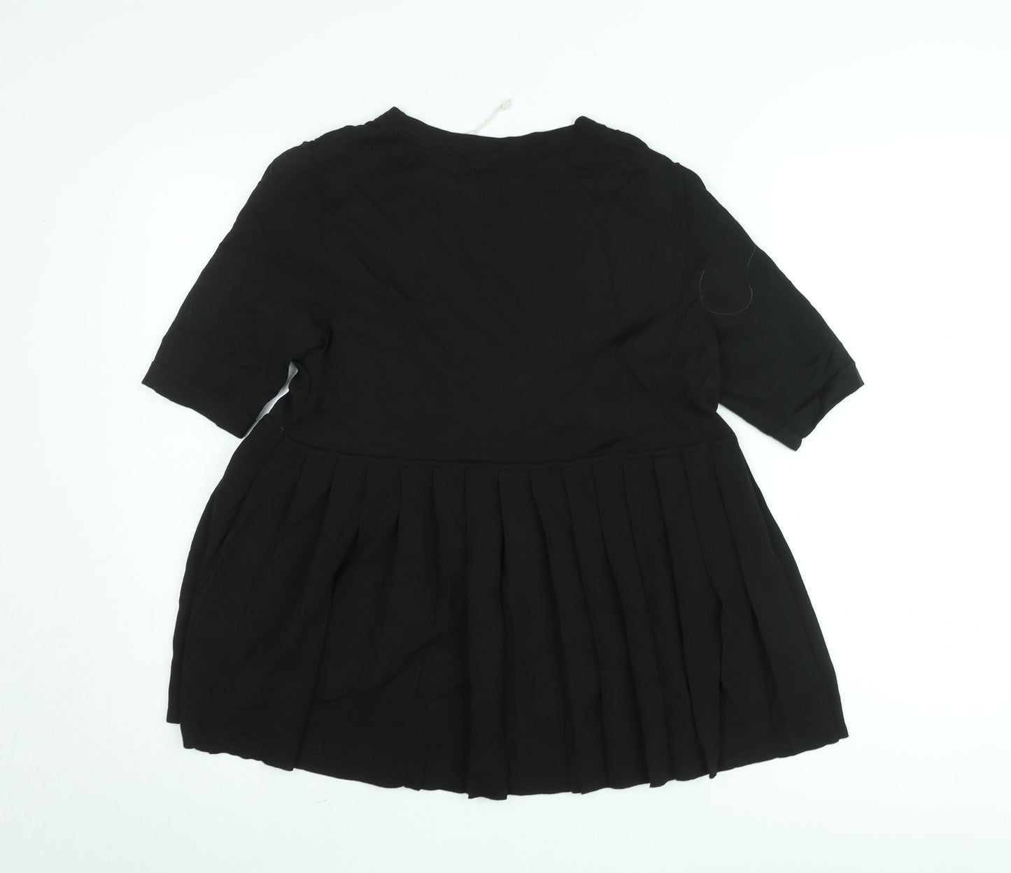 COS Women Black Short Pleated Shift Dress Size S