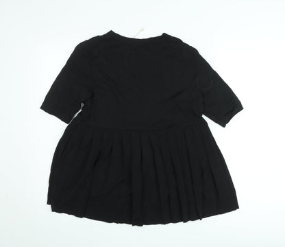 COS Women Black Short Pleated Shift Dress Size S
