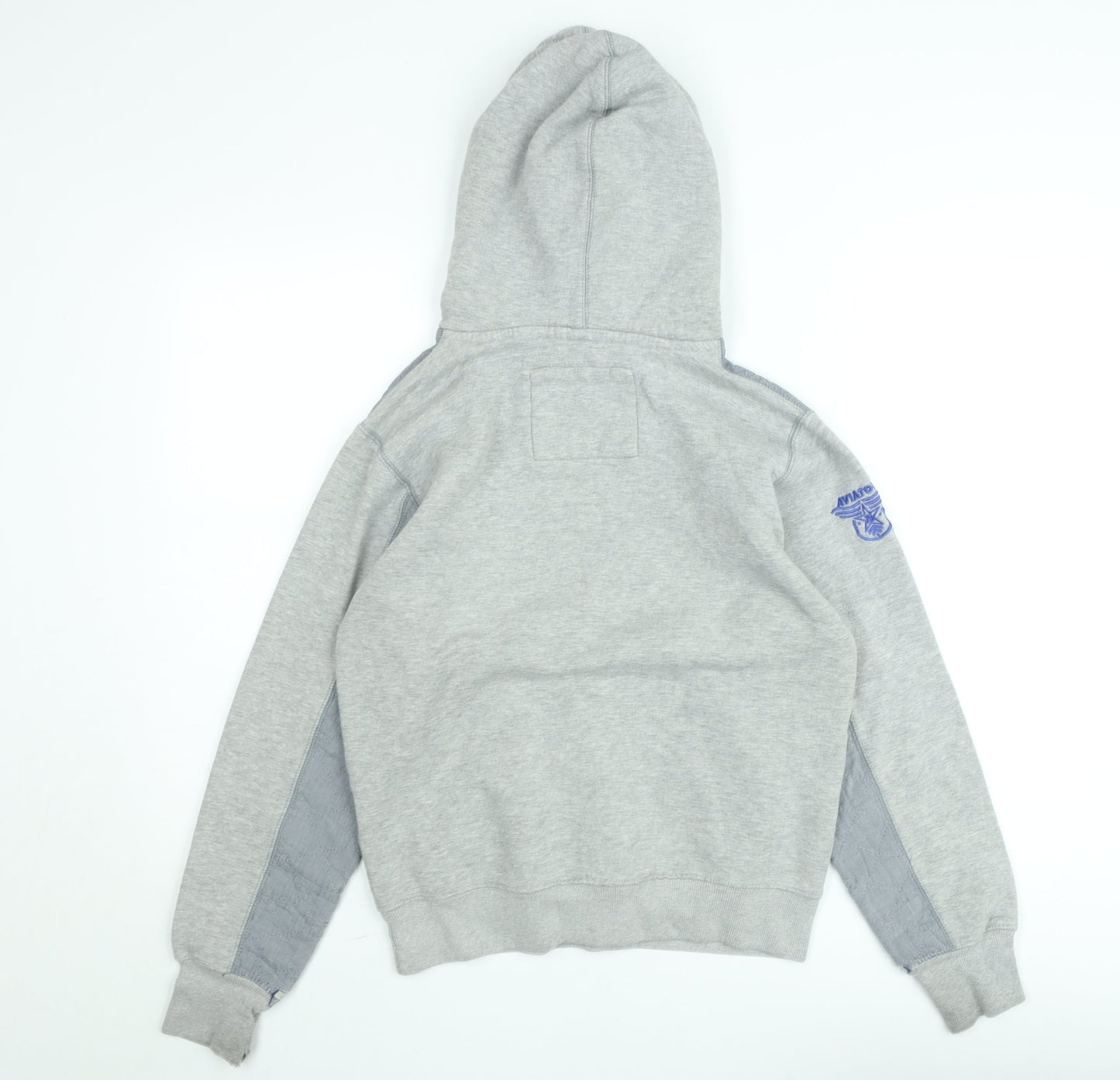 Aviator Men Grey Hoodie Medium Pullover Cotton Blend Casual