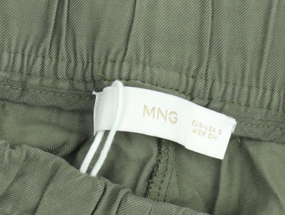MNG Women Green Viscose Jogger Trousers Size S Casual Lightweight