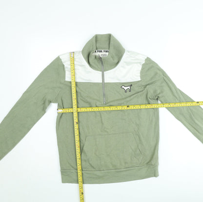 Victoria's Secret PINK Women's Green 1/4 Zip Pullover Sweatshirt XS
