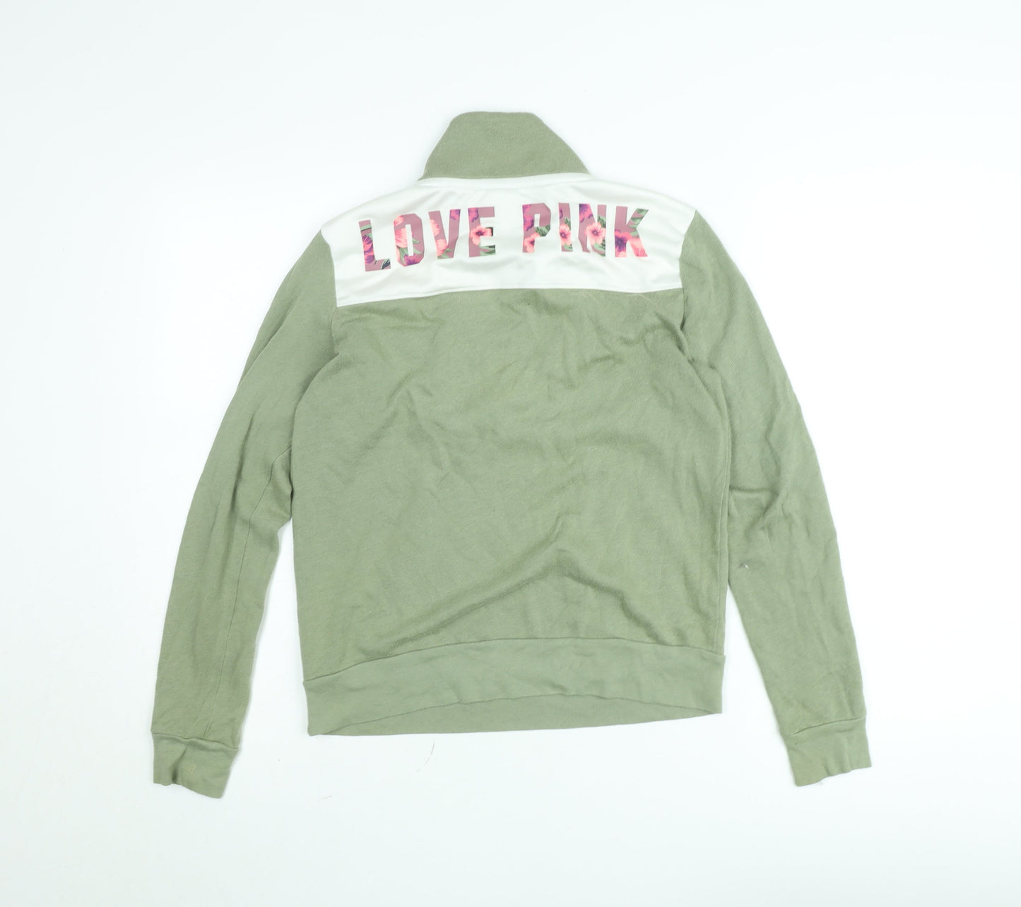 Victoria's Secret PINK Women's Green 1/4 Zip Pullover Sweatshirt XS
