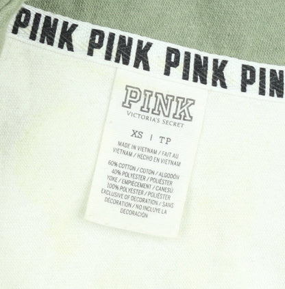 Victoria's Secret PINK Women's Green 1/4 Zip Pullover Sweatshirt XS