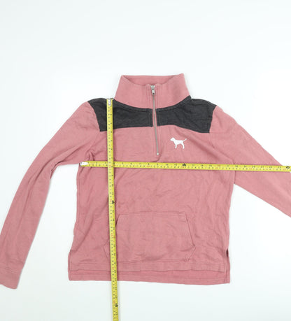 Victoria's Secret PINK Women's Pink 1/4 Zip Sweatshirt XS Cotton Blend