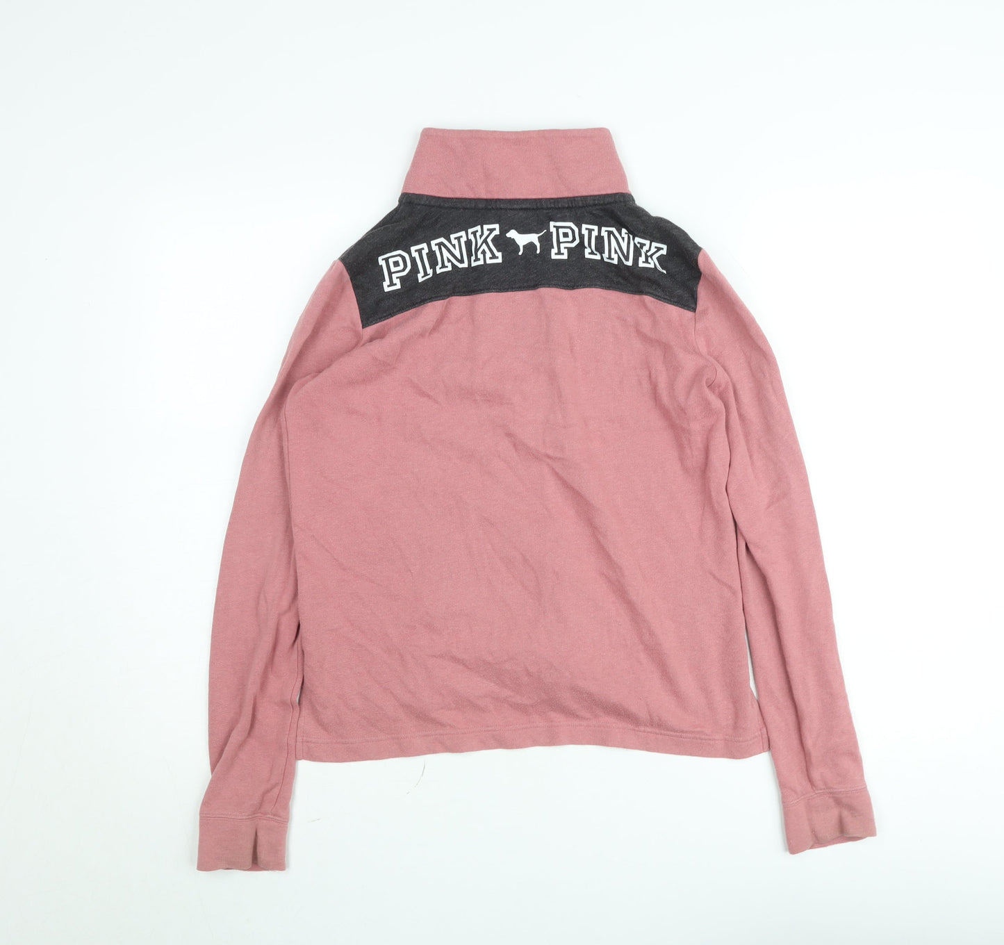 Victoria's Secret PINK Women's Pink 1/4 Zip Sweatshirt XS Cotton Blend