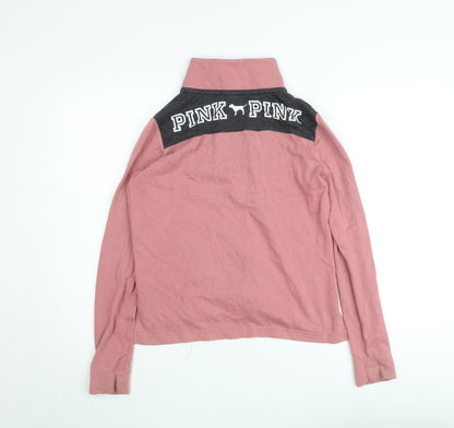 Victoria's Secret PINK Women's Pink 1/4 Zip Sweatshirt XS Cotton Blend