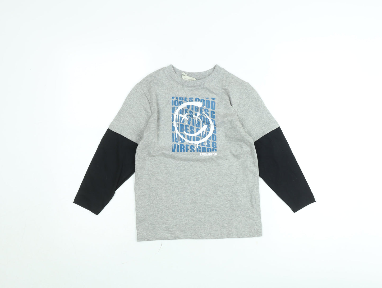 Kangaroo Poo Boys Grey Long Sleeve Graphic Pullover T-Shirt 5-6 Years
