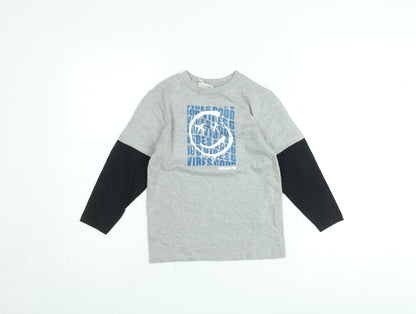 Kangaroo Poo Boys Grey Long Sleeve Graphic Pullover T-Shirt 5-6 Years