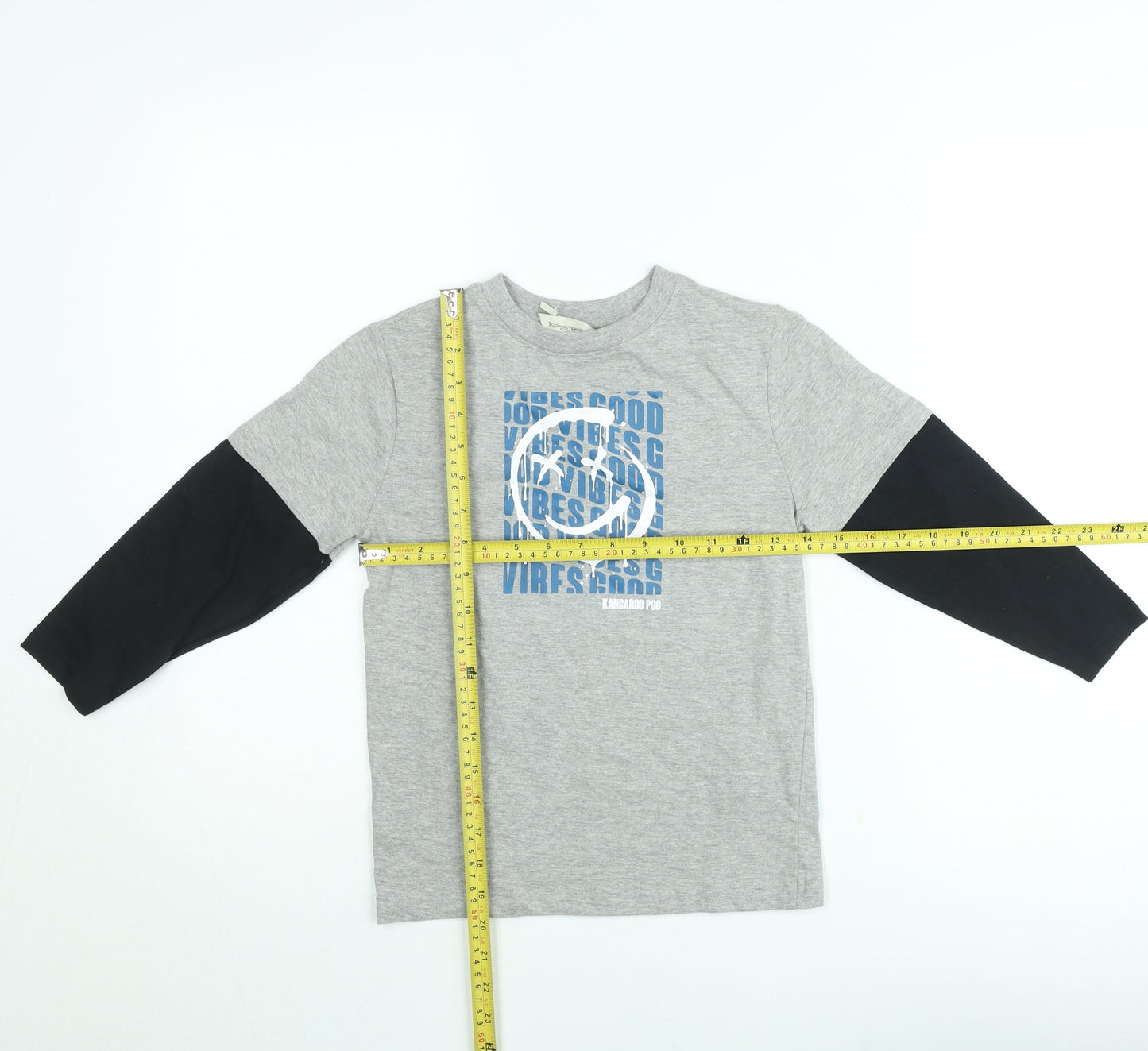 Kangaroo Poo Boys Grey Long Sleeve Graphic Pullover T-Shirt 5-6 Years
