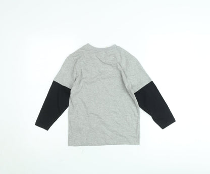Kangaroo Poo Boys Grey Long Sleeve Graphic Pullover T-Shirt 5-6 Years