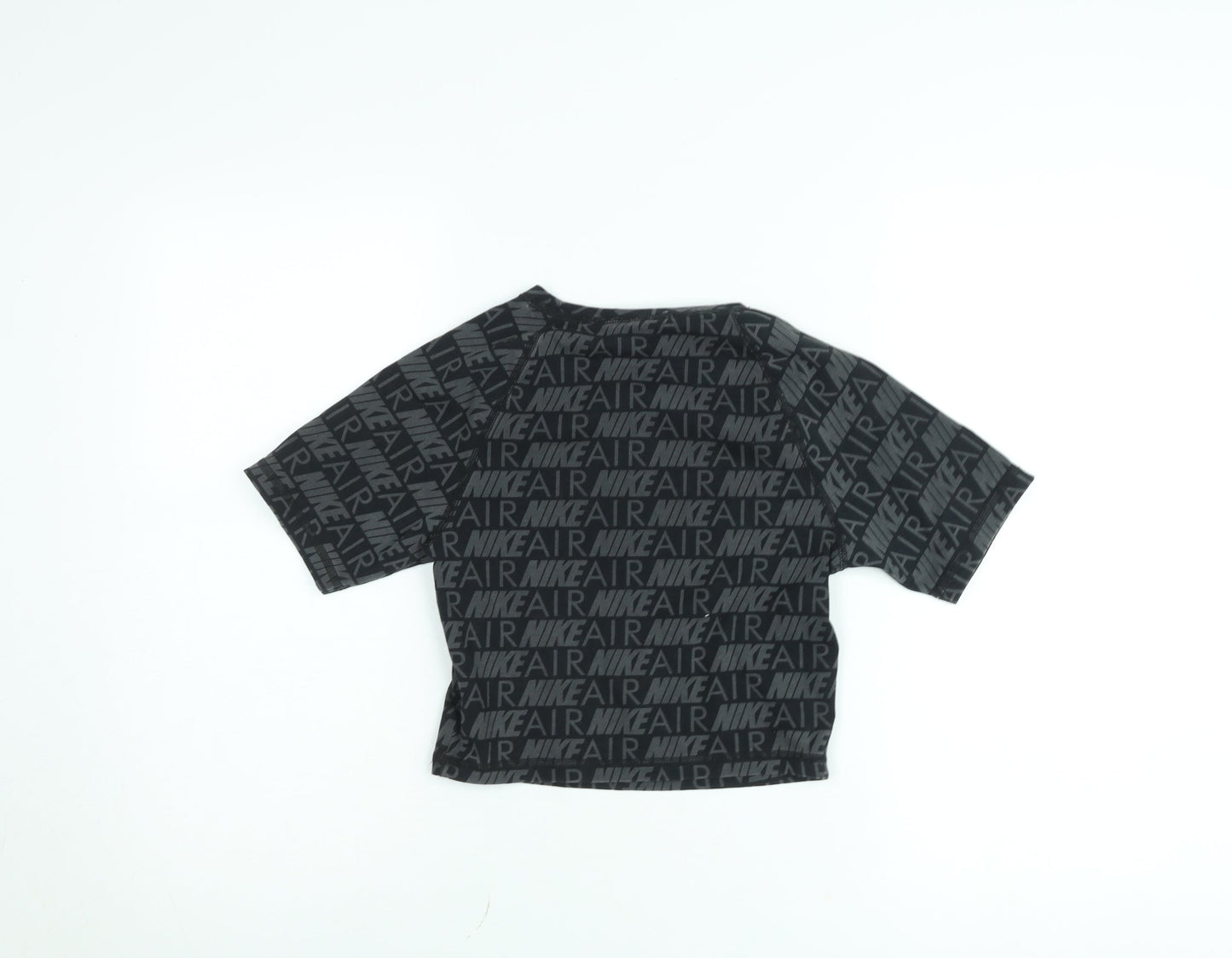 Girls UK Size XS Nike Black Cropped T-Shirt