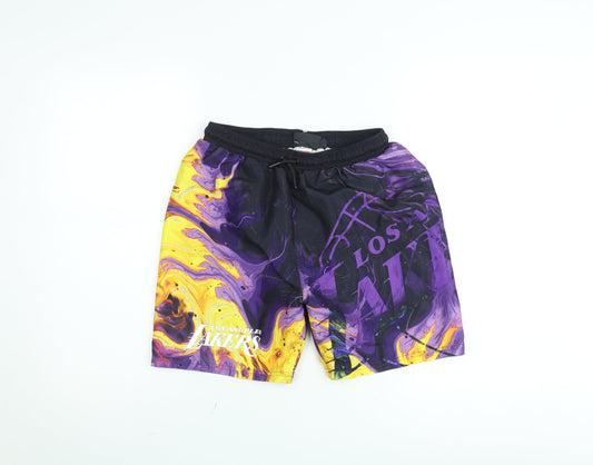 NBA Boys Los Angeles Lakers Purple Yellow Athletic Shorts 13-14 Years