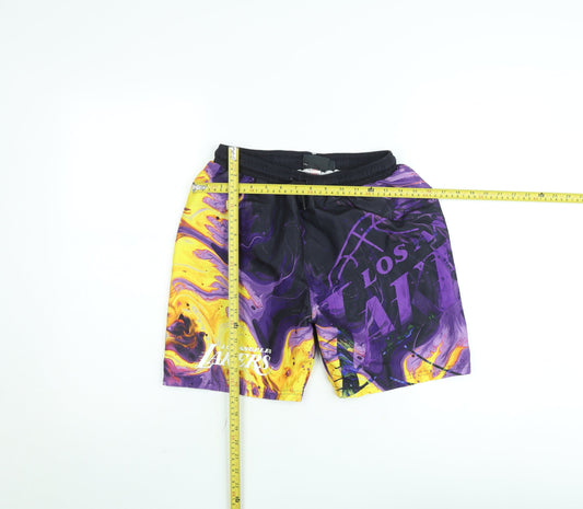 NBA Boys Los Angeles Lakers Purple Yellow Athletic Shorts 13-14 Years