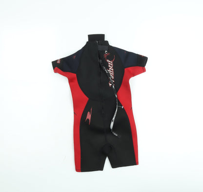 Waihui Boys Black Red Short Sleeve Neoprene 3-4 Years Wetsuit