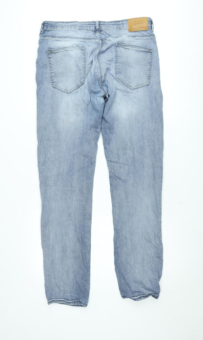 Denim & Co. Men's Blue Light Wash Straight Fit Stretch Jeans Size L