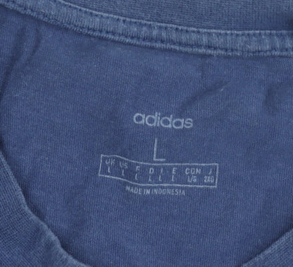 Adidas Men's Navy Blue Crew Neck Short Sleeve T-Shirt Size L