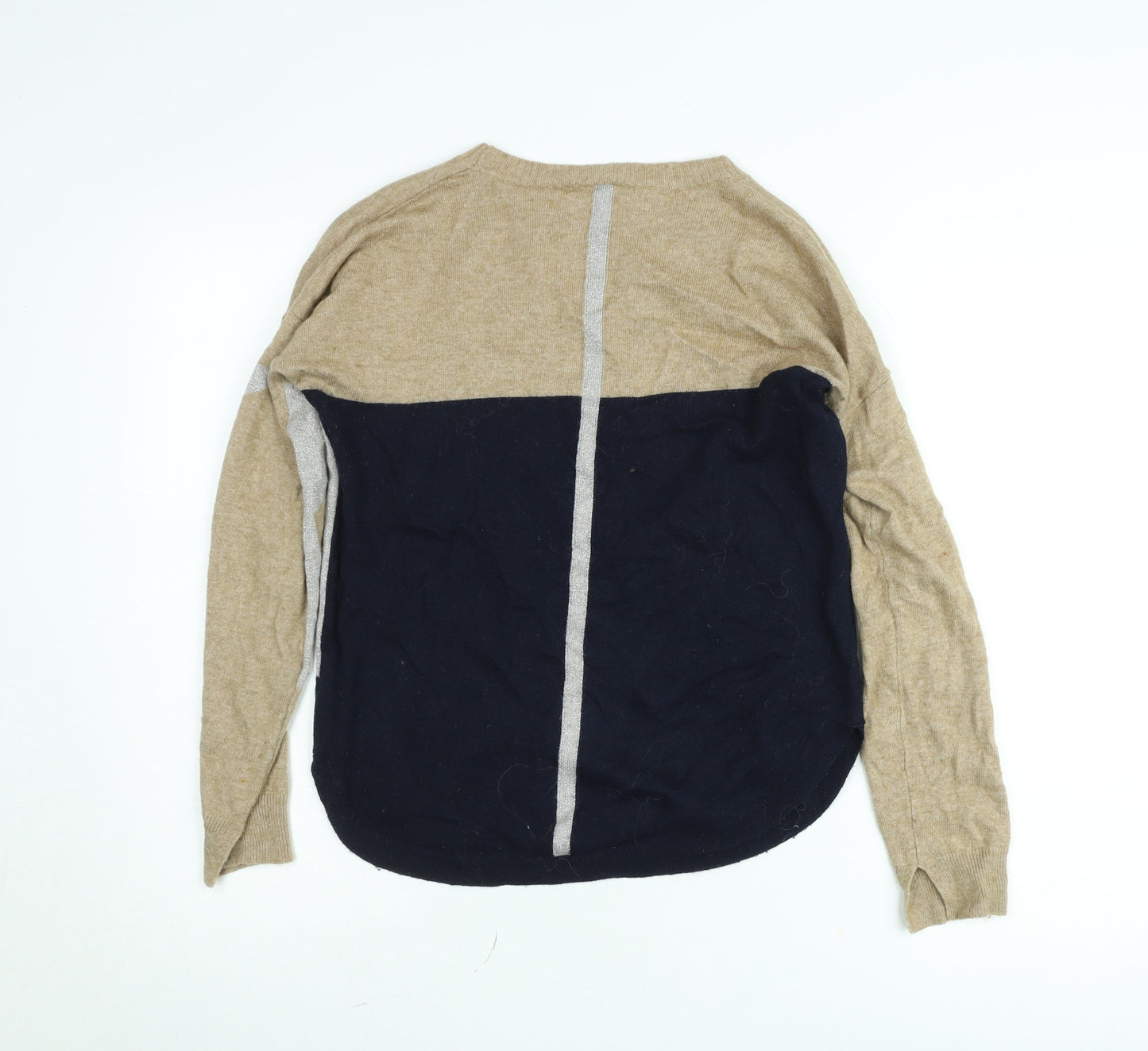 White Stuff Women’s Beige Star Wool Blend Jumper Size 8