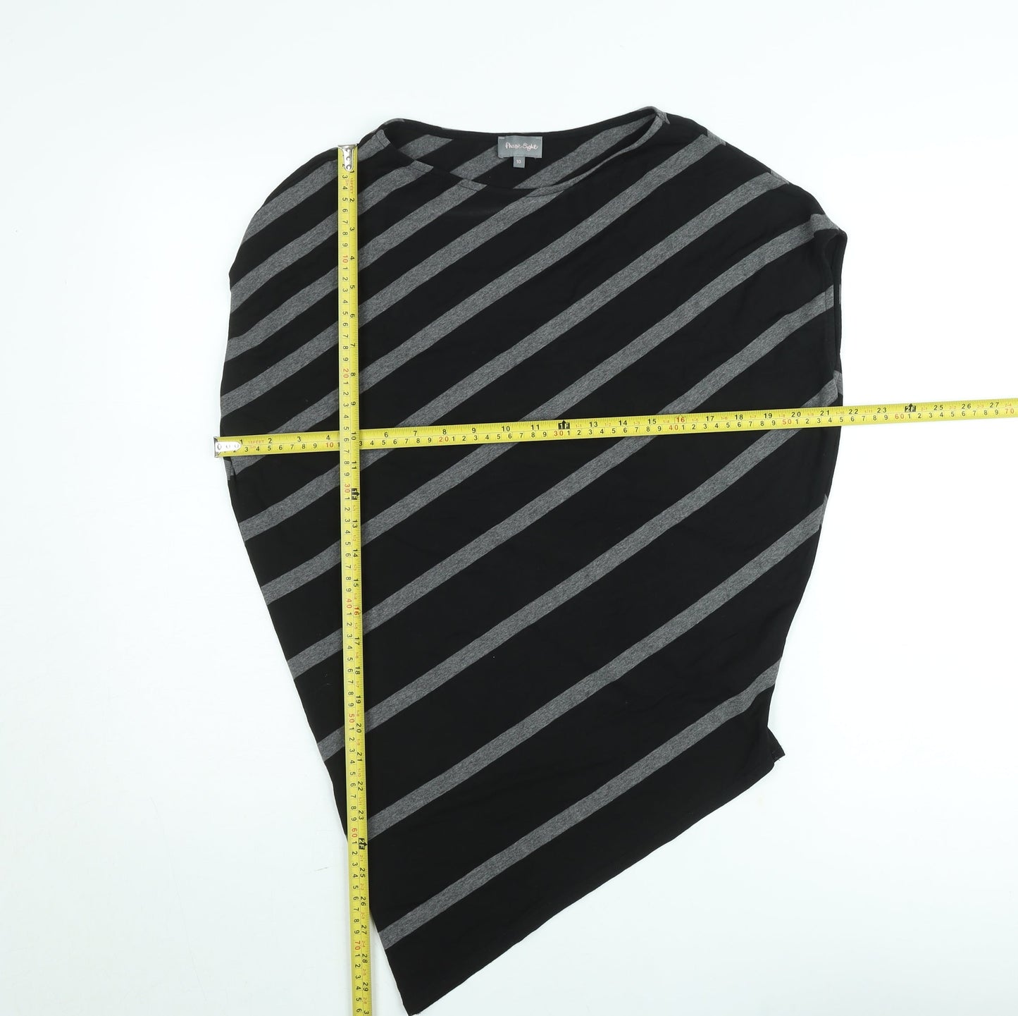 Phase Eight Womens Black Striped Jersey T-Shirt Size 10