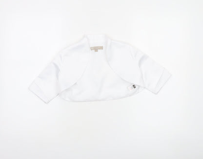 Paul Costelloe Girls White Satin Bolero Shrug Blouse 8 Years Formal Wear