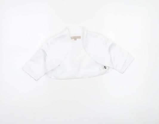 Paul Costelloe Girls White Satin Bolero Shrug Blouse 8 Years Formal Wear