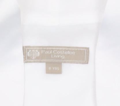 Paul Costelloe Girls White Satin Bolero Shrug Blouse 8 Years Formal Wear