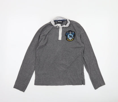 Harry Potter Boys Grey Ravenclaw Long Sleeve Henley T-Shirt 11-12 Years